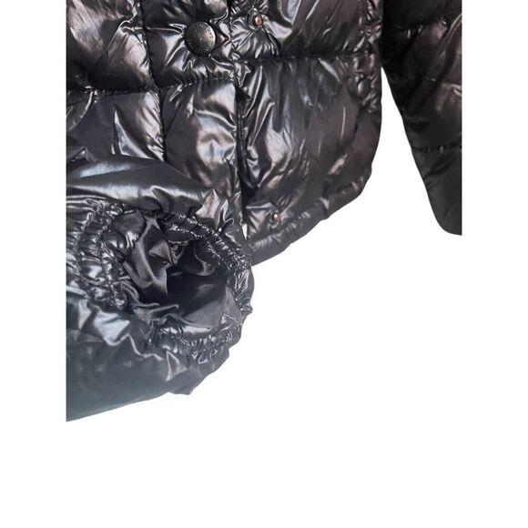 Sam Edelman Puffer Jacket Shiny With Detachable Hood Kids Black Size S 7/8 - Picture 2 of 14